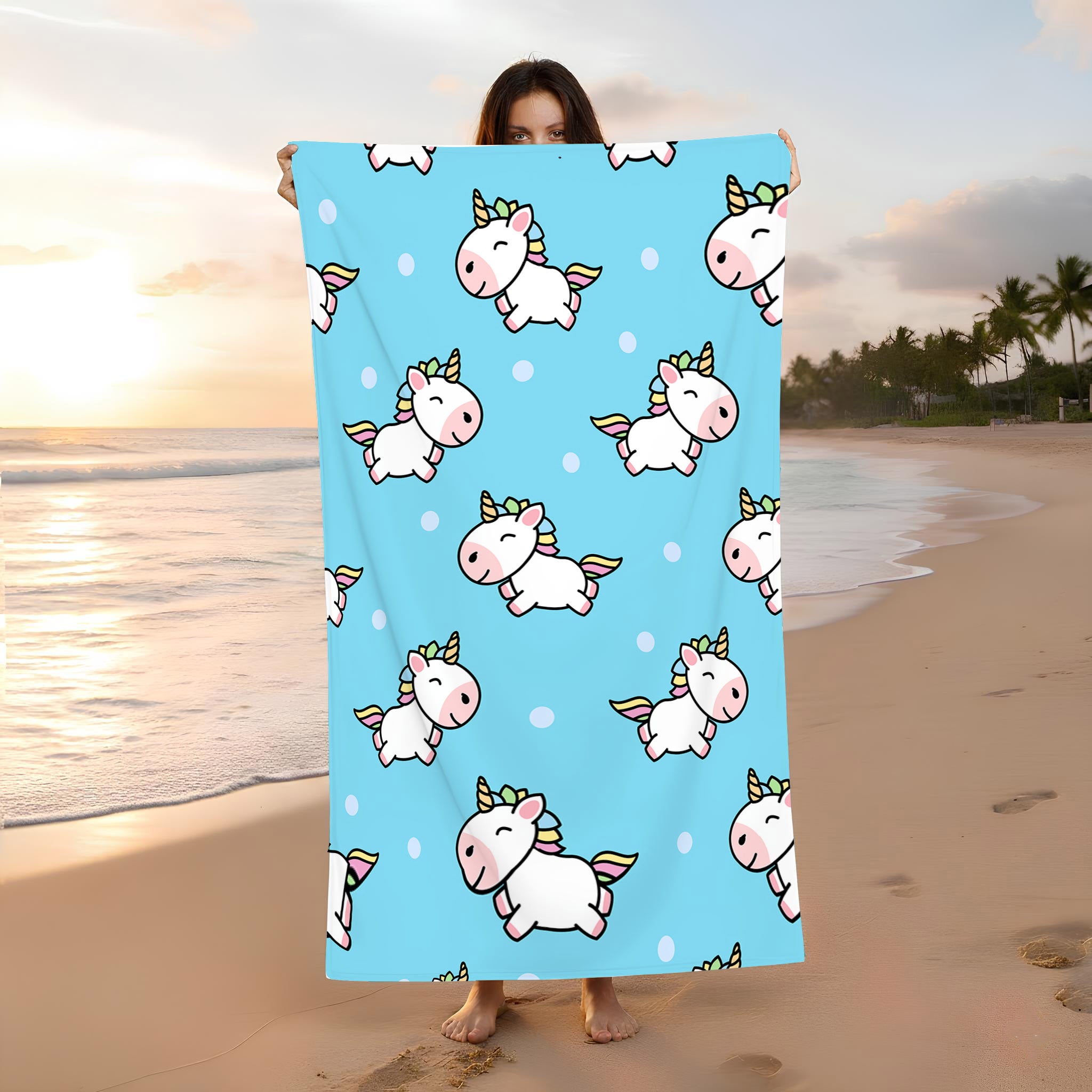 Flying Unicorn Cute Pattern Towel